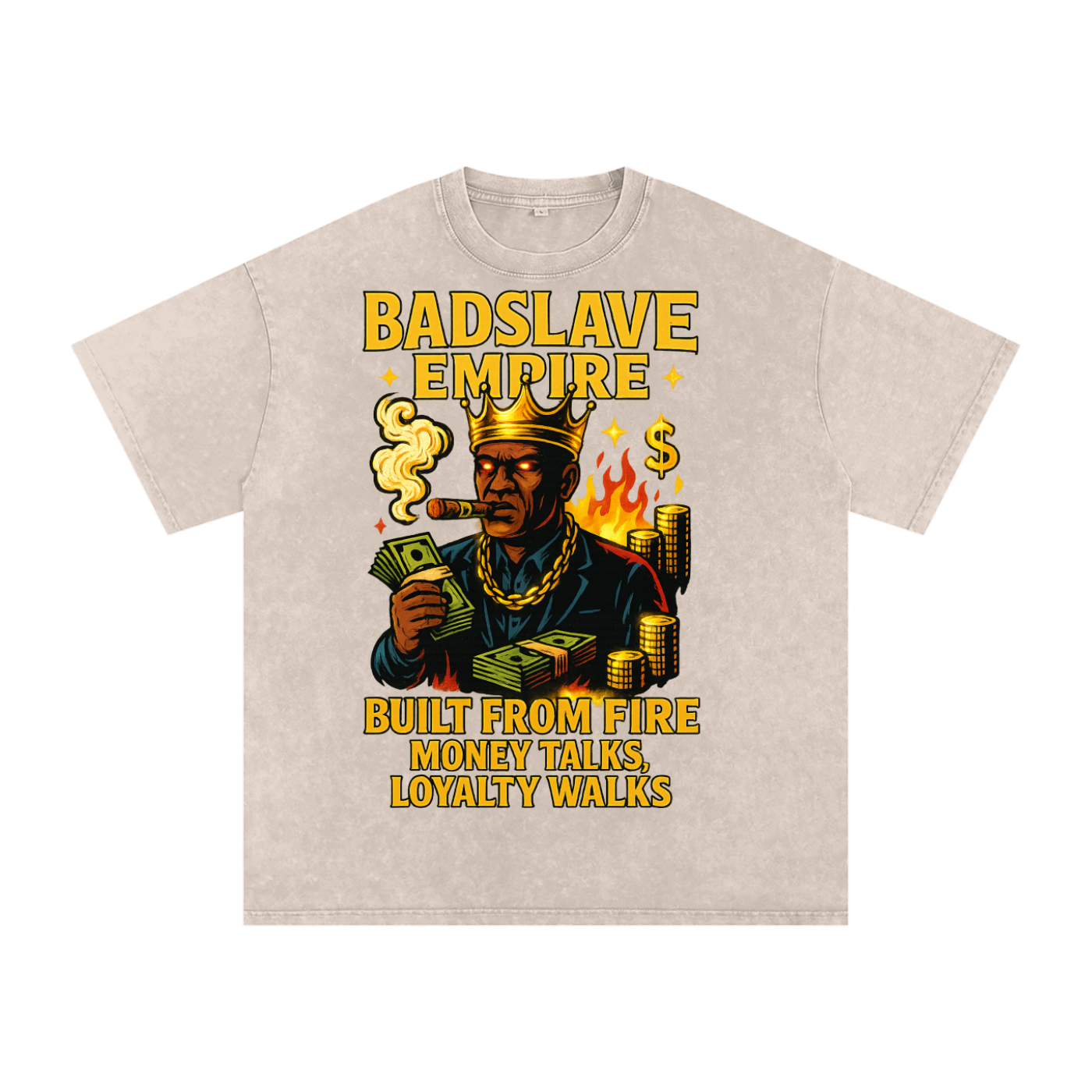 Snow Washed Oversized Cotton T-Shirt