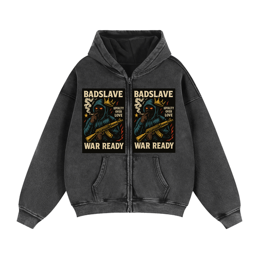 Zip-Through Boxy Fleece Hoodie